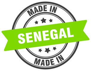Made in Senegal round sign. Made in Senegal stamp.