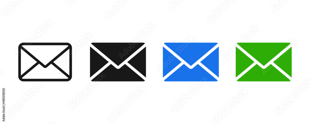 Poster mail icon. email icon. envelope, message symbol isolated on white background