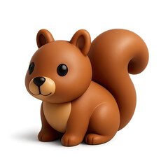 Fototapeta premium Adorable Brown Cartoon Squirrel 3D Rendering on Brown Background