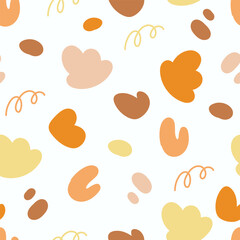 Abstract doodle shapes seamless pattern. Vector illustration design for background, fabric, textile, wall art design.