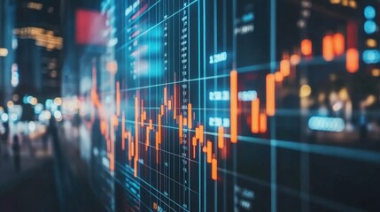 Detailed Financial Data Visualization with Modern Graph and Lights