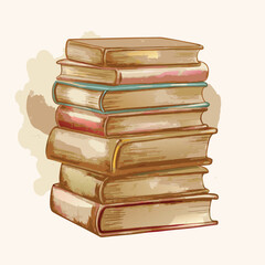 stack of old books vector