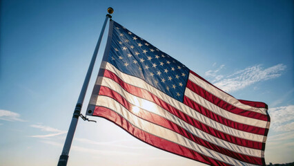 American flag background. Patriotic concept. Generative AI 