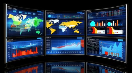 Futuristic Data Visualization on Multiple Screens for Analysis