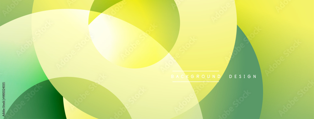 Leinwandbilder abstract background features overlapping circles. yellow, green hues create soft gradient effect. mi