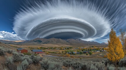 Stunning cloud formations over a valley