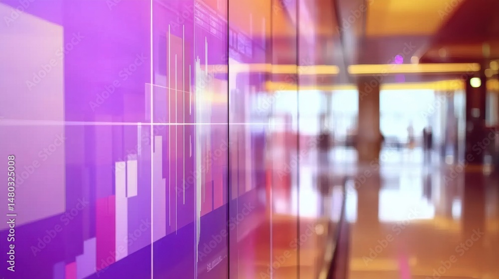 Poster modern data visualization display in a business environment