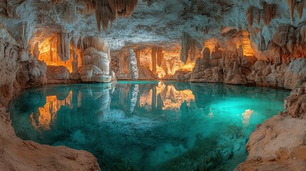 Subterranean pool, cave, natural wonder