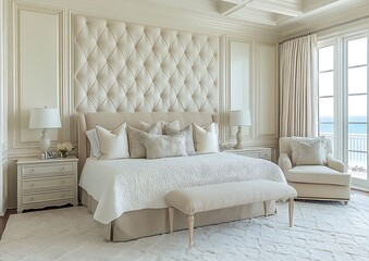 Luxurious, light-filled bedroom