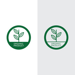 Organic product with leaf badge logo design. Suitable for product label, cosmetics, food, vegan, health and nature 