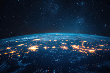 Fototapeta premium A striking view of Earth from space, showcasing its vibrant colors and majestic beauty.