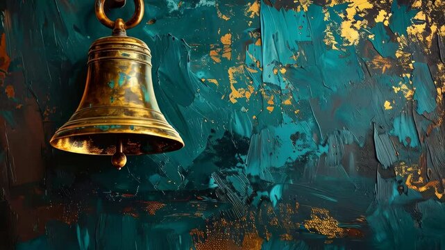 Antique bell with artistic background and vibrant colors