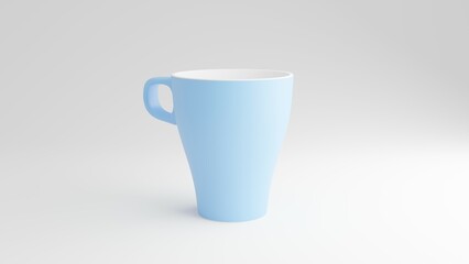 Blue Ceramic Cup Mockup, 3D Render for Product Display