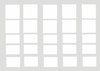 Creative Vector Collage Template. Frames for photos. Blank photo collage frame template for interior design. Vector poster frame mockup composition.