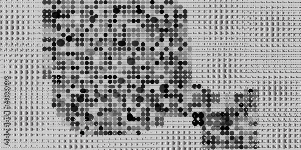 Poster dotted halftone gradient texture. vanishing polka dot background. repeating dots gradation pattern b