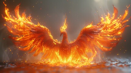 Fiery Phoenix: A Digital Masterpiece of Mythical Rebirth
