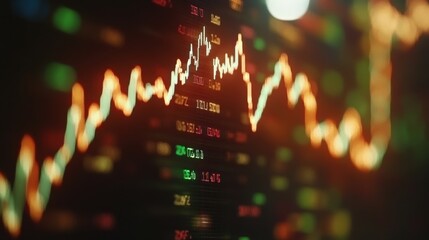 Stock Market Chart with Colorful Candlesticks and Price Data