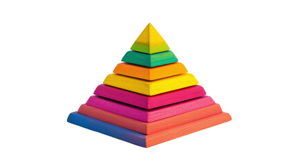 Colorful Toy Pyramid Isolated on White Background