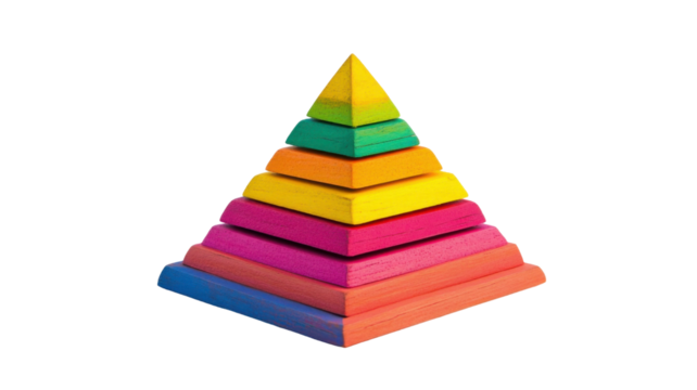Colorful Toy Pyramid Isolated on White Background
