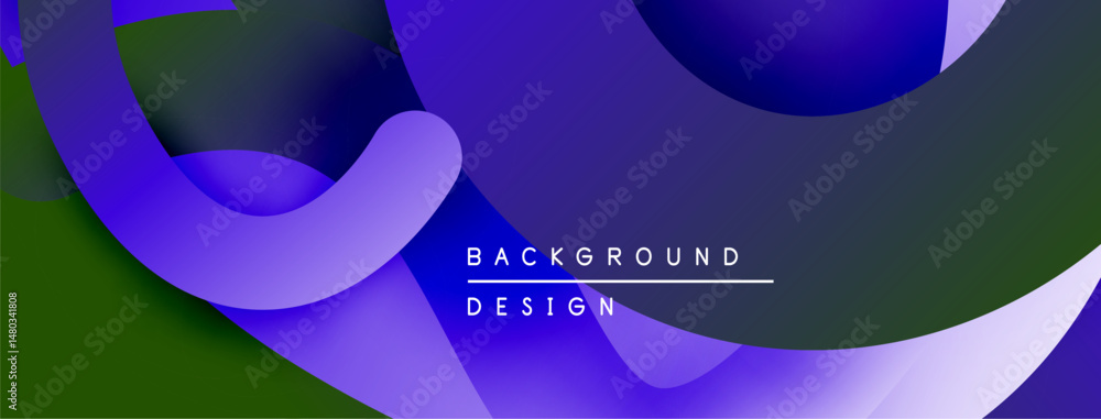 Aufkleber abstract fluid shapes, vibrant purple hues, dark background. modern design elements create dynamic v