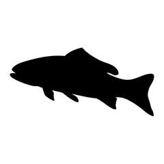 Black silhouette of a fish vector illustration graphic design aquatic animal swimming wildlife sea life
