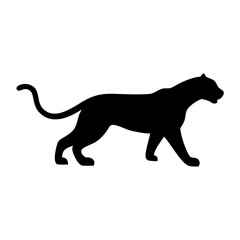 Black panther silhouette vector illustration walking jaguar wildlife animal predator design graphic art image