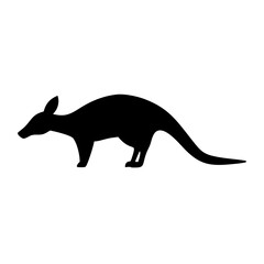 Fototapeta premium Illustration of aardvark silhouette vector, african animal, mammal, wildlife, aardvark icon