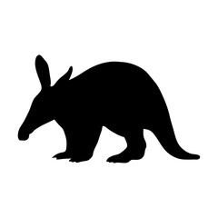 Aardvark silhouette vector illustration: african animal, mammal, wildlife, aardvark art print