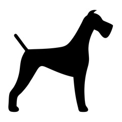 Black silhouette of a great dane dog breed standing profile illustration vector image graphic art