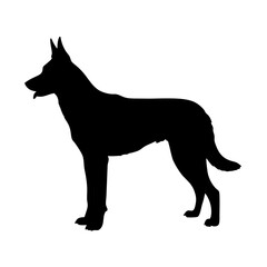 Black german shepherd silhouette vector art illustration canine pet animal dog breed drawing graphic design