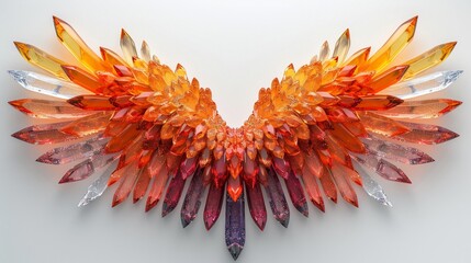 Fiery Crystal Wings: A Symphony of Color and Light
