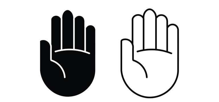 Refuse or reject icon set. stop icon vector.