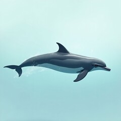 Fototapeta premium Detailed artistic representation of a dolphin swimming