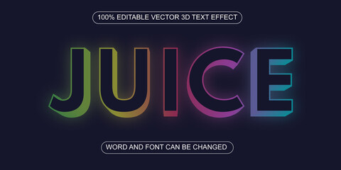 Obraz premium juice 3D editable text effect design