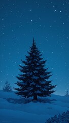 Obraz premium Christmas tree silhouette