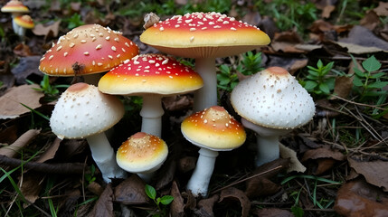 Obraz premium Ceps porcini b. edulis mushrooms set, paths