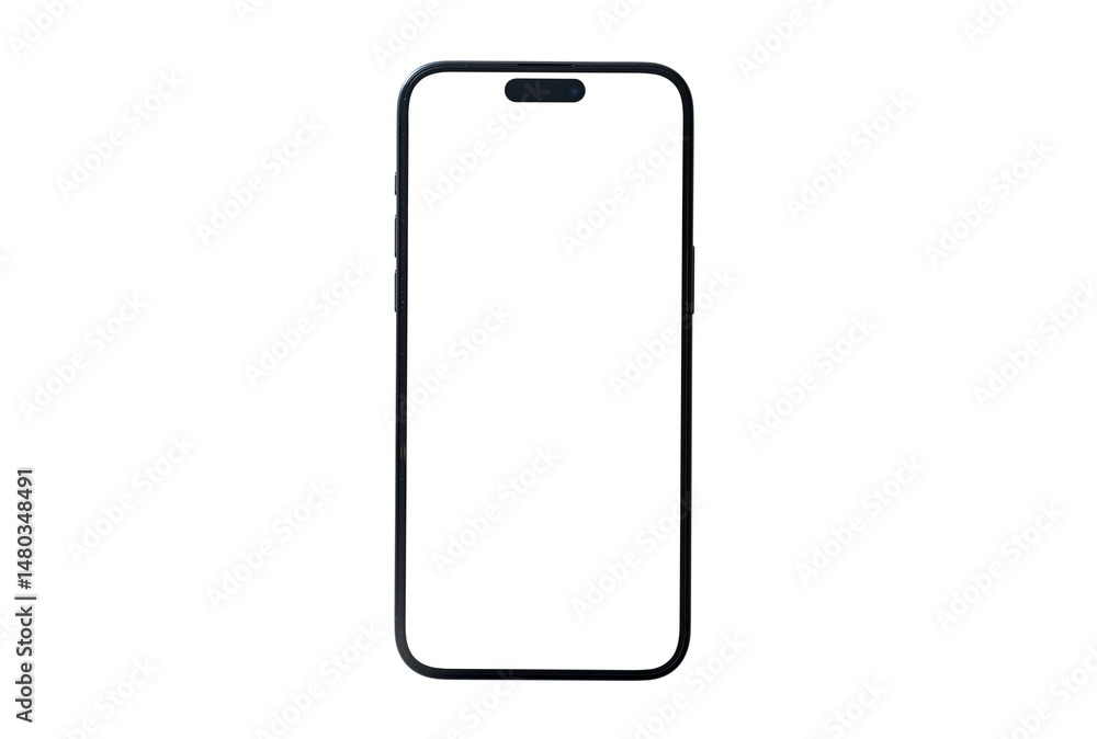 Poster mockup smart phone new generation isolated screen transparent and clipping path for infographic busi