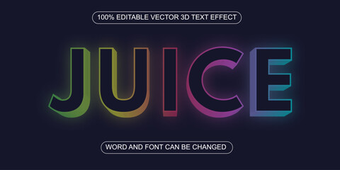 juice editable 3D text effect