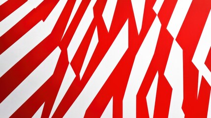 Abstract interweaving of scarlet structures forming a complex linear labyrinth