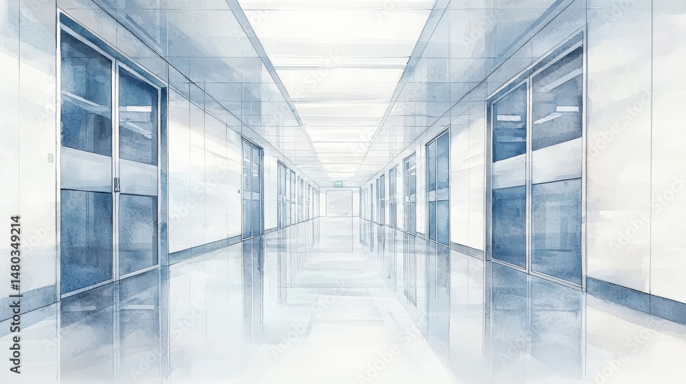 Aufkleber pressurized cleanroom with visible airflow streams maintaining particle-free environment
