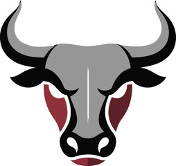 Adobe Illustrator cow head logo design Pure Monochrome,, A Refined Expression of Strength and Clarity. 