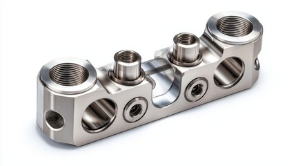 Titanium assembly in complex aerospace fixture highlighting expert machining
