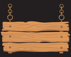 Hanging Wooden Signboard with Ropes – Blank Rustic Frame for Text or Design

