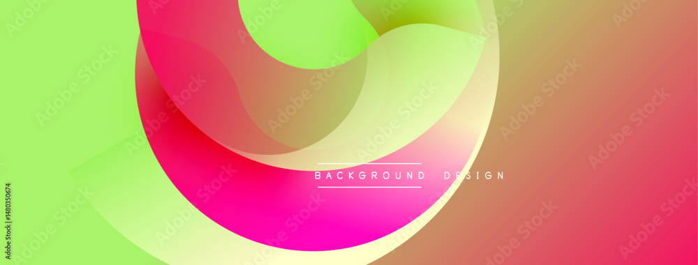 Poster Abstract fluid shapes blend vibrant colors. Gradient transitions create dynamic visual effect. Modern design for backgrounds, presentations.