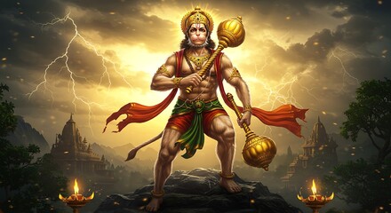 Hanuman with Divine Power
