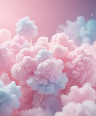Fototapeta premium Dreamy pastel cotton candy gradient Abstract, blurred, soft focus , joyful, vibrant, colorful