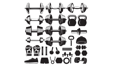 Fitness and Gym Workout icon collection