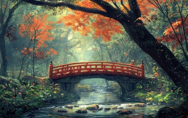 Autumnal Forest Bridge (1)