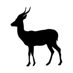 Antelope silhouette vector image for graphic design and wildlife illustration projects design asset