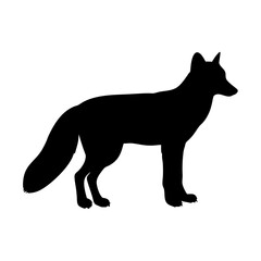 Black fox silhouette vector illustration for wildlife animal lovers and graphic design projects needs